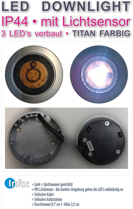 LED Downlight mit Lichtsensor | Vinga | titan | 74.1586