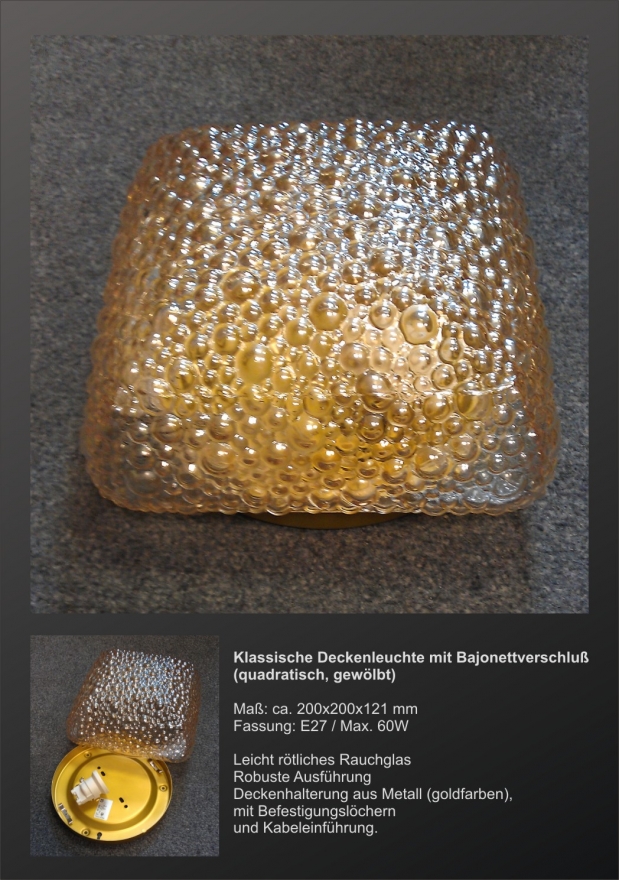 Deckenleuchte | leicht_roetliches Rauchglas - quadratisch/ gewlbt | Art.Nr. 65220.00.002.02 | Angebotsgrafik
