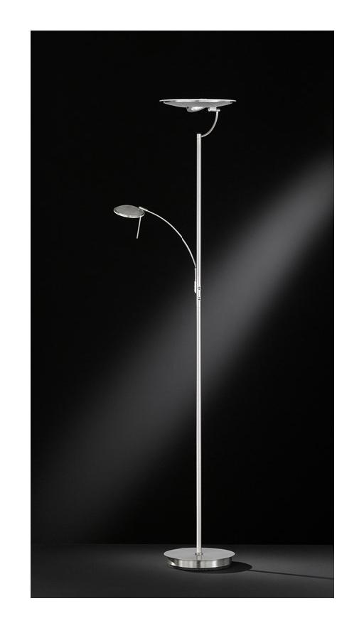 Wofi LED Steheleuchte Standfluter Leuchte 3-flammig Modell VANT Farbe Nickel matt inklusive Touchdimmer | 3807.03.64.0000